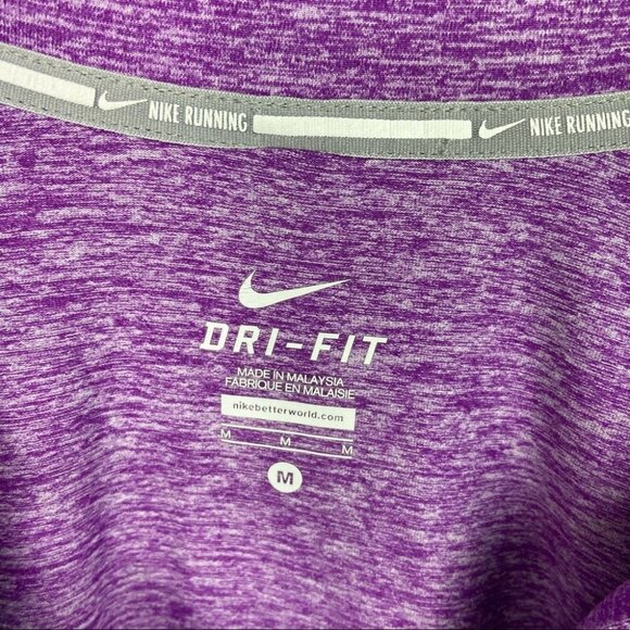 Nike Purple 1/2 Zip Long Sleeve Running Top Size Medium Sweat Wicking Active Top - Picture 5 of 14